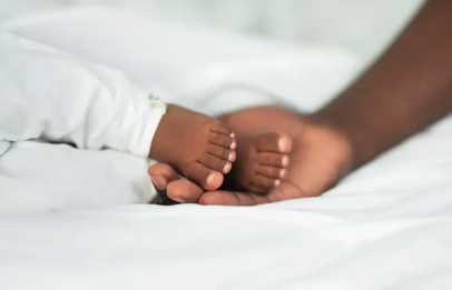Sleeping baby feet